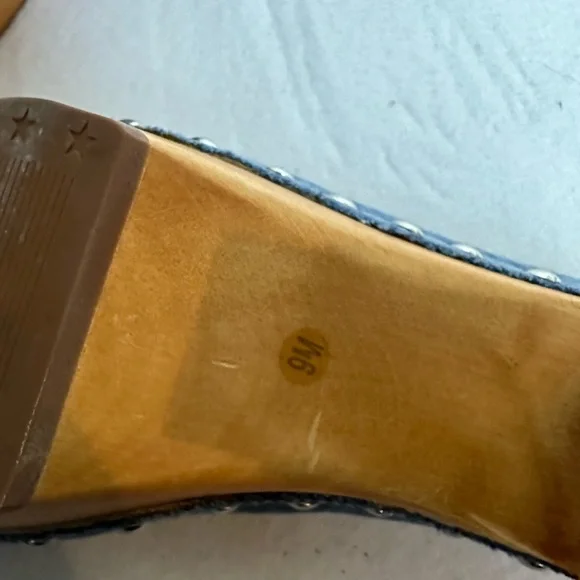 Wishbone Collection Platform denim sandals hippie boho 70s 60s size 9 - Picture 6 of 7